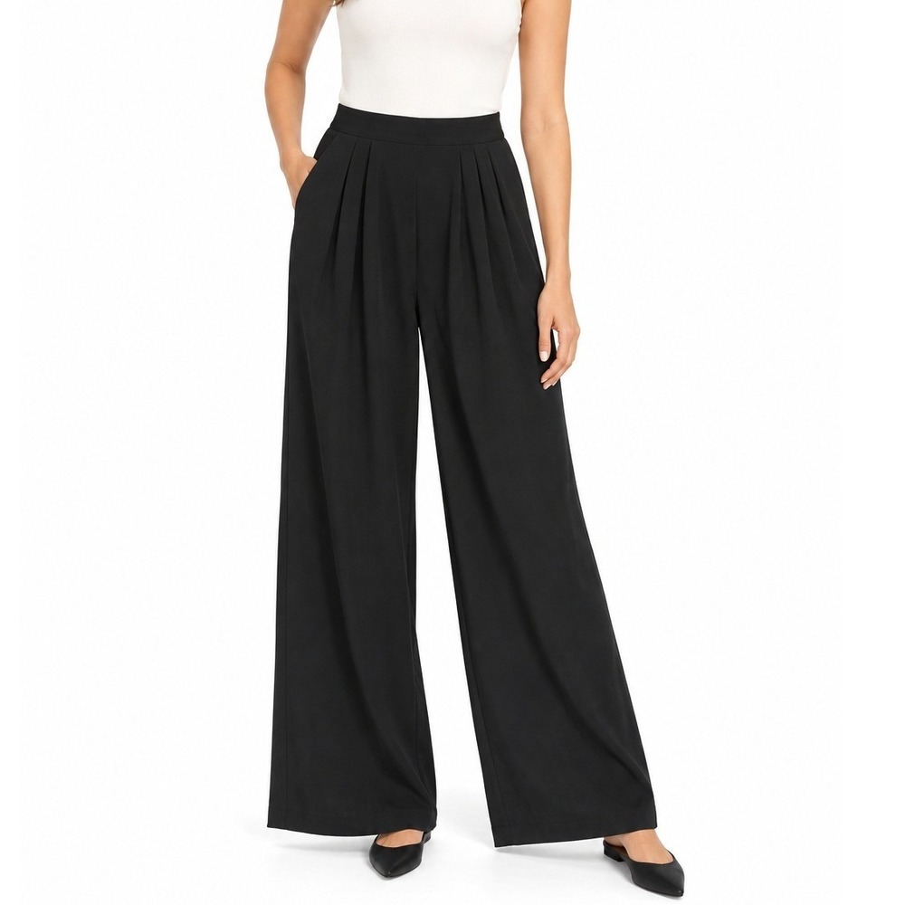 HALARA Women's Pleated High Rise Casual Dress Wide Leg Trousers Pants Size L NWT